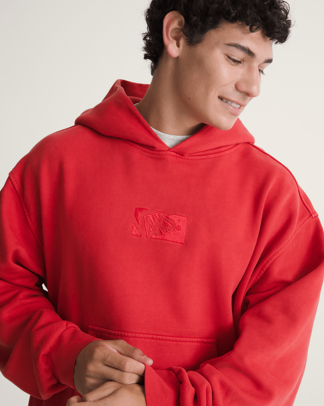 Men Vans Premium Pullover Hoodie in Crimson Haze Red