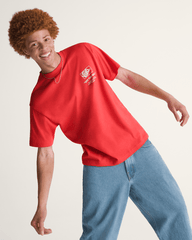 Men Vans Stockpile T-Shirt in Crimson Haze Red