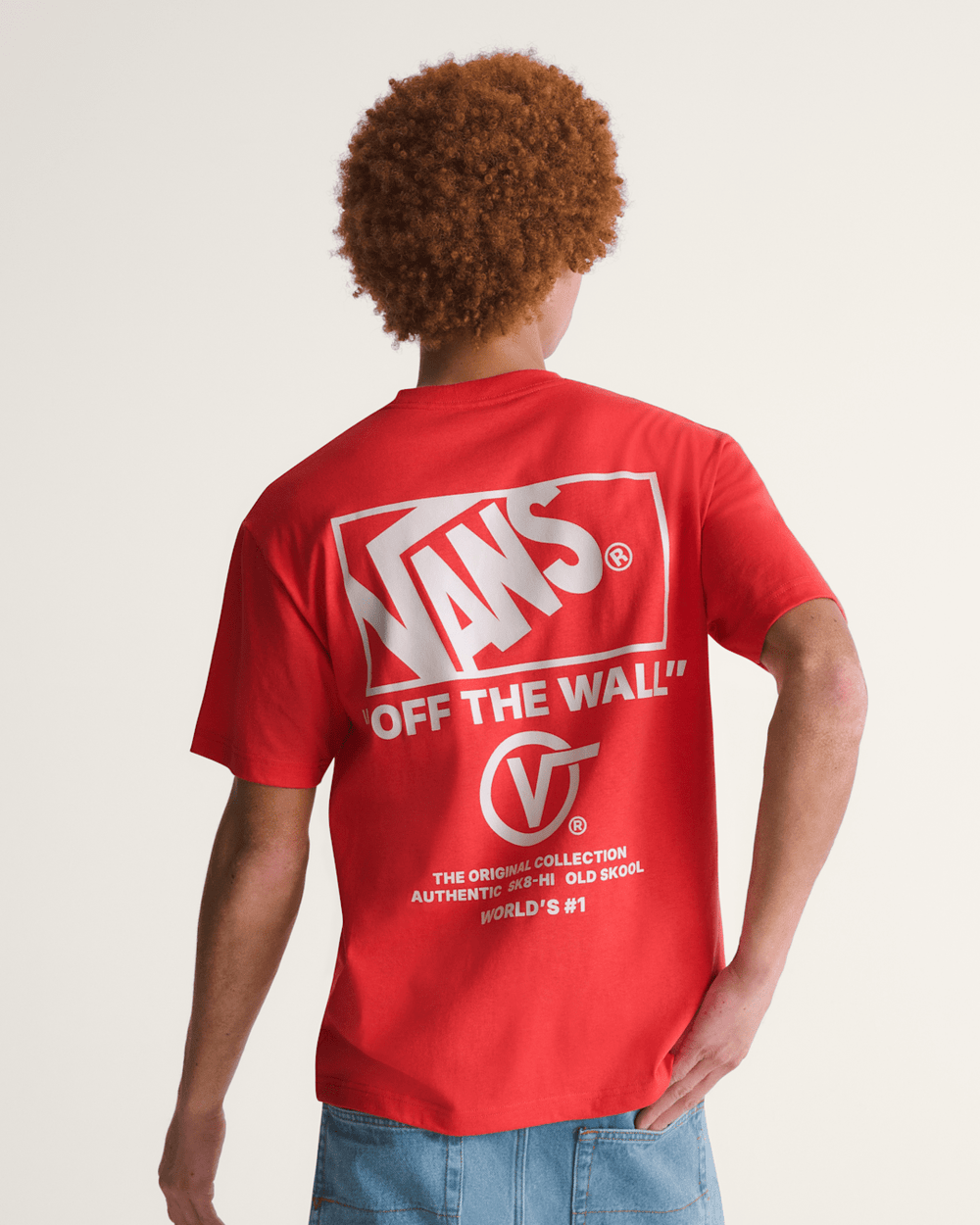 Men Vans Stockpile T-Shirt in Crimson Haze Red