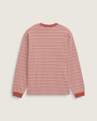 Men Vans Wesley Stripe Long Sleeve Knit Shirt in Light Bronze Brown