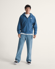 Men Vans Check-5 Loose Denim Pants in Stonewash Blue