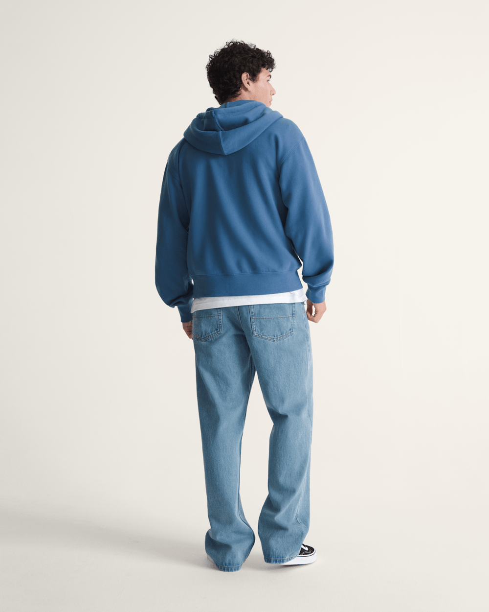 Men Vans Check-5 Loose Denim Pants in Stonewash Blue