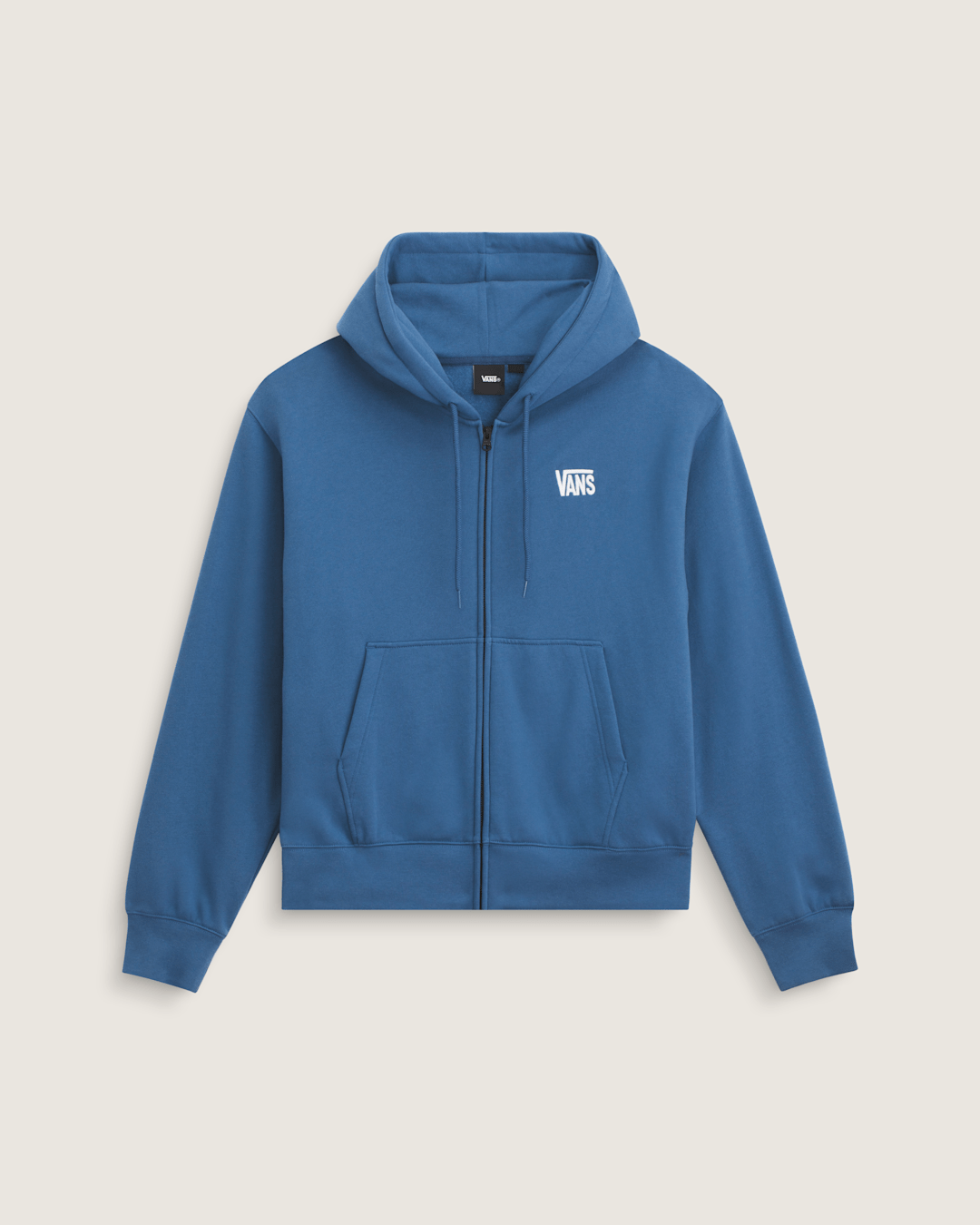 Men Vans Stretch Logo Zip Hoodie in True Navy Blue
