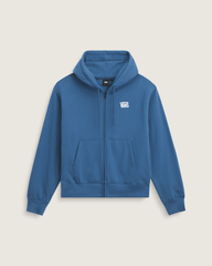 Men Vans Stretch Logo Zip Hoodie in True Navy Blue