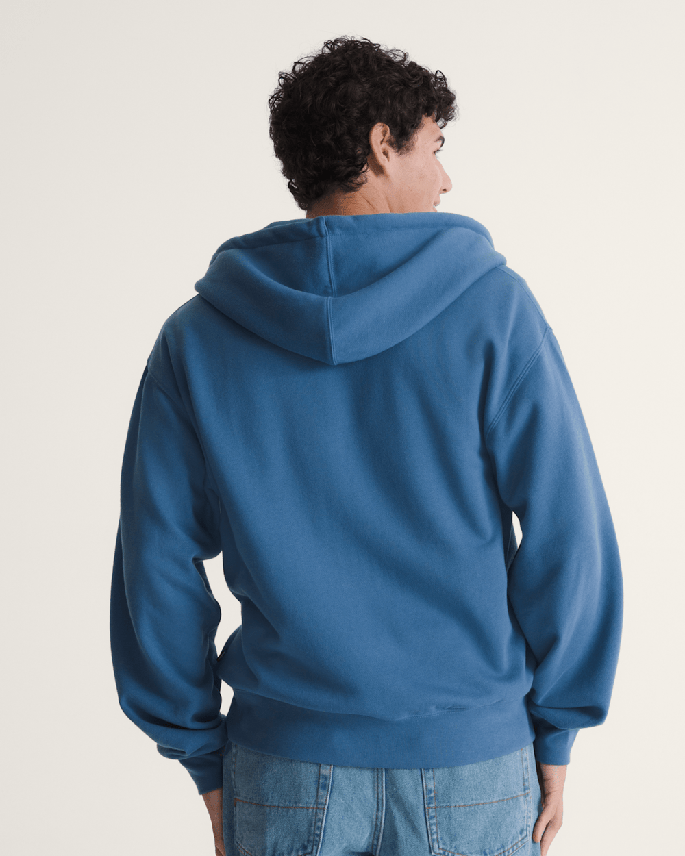 Men Vans Stretch Logo Zip Hoodie in True Navy Blue