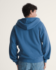 Men Vans Stretch Logo Zip Hoodie in True Navy Blue