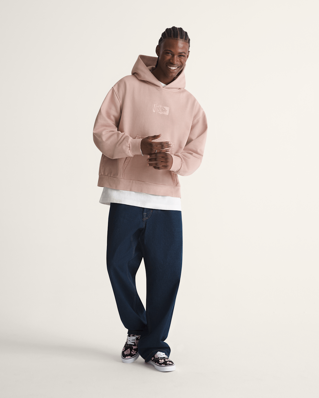 Men Vans Premium Pullover Hoodie in Warm Taupe Beige