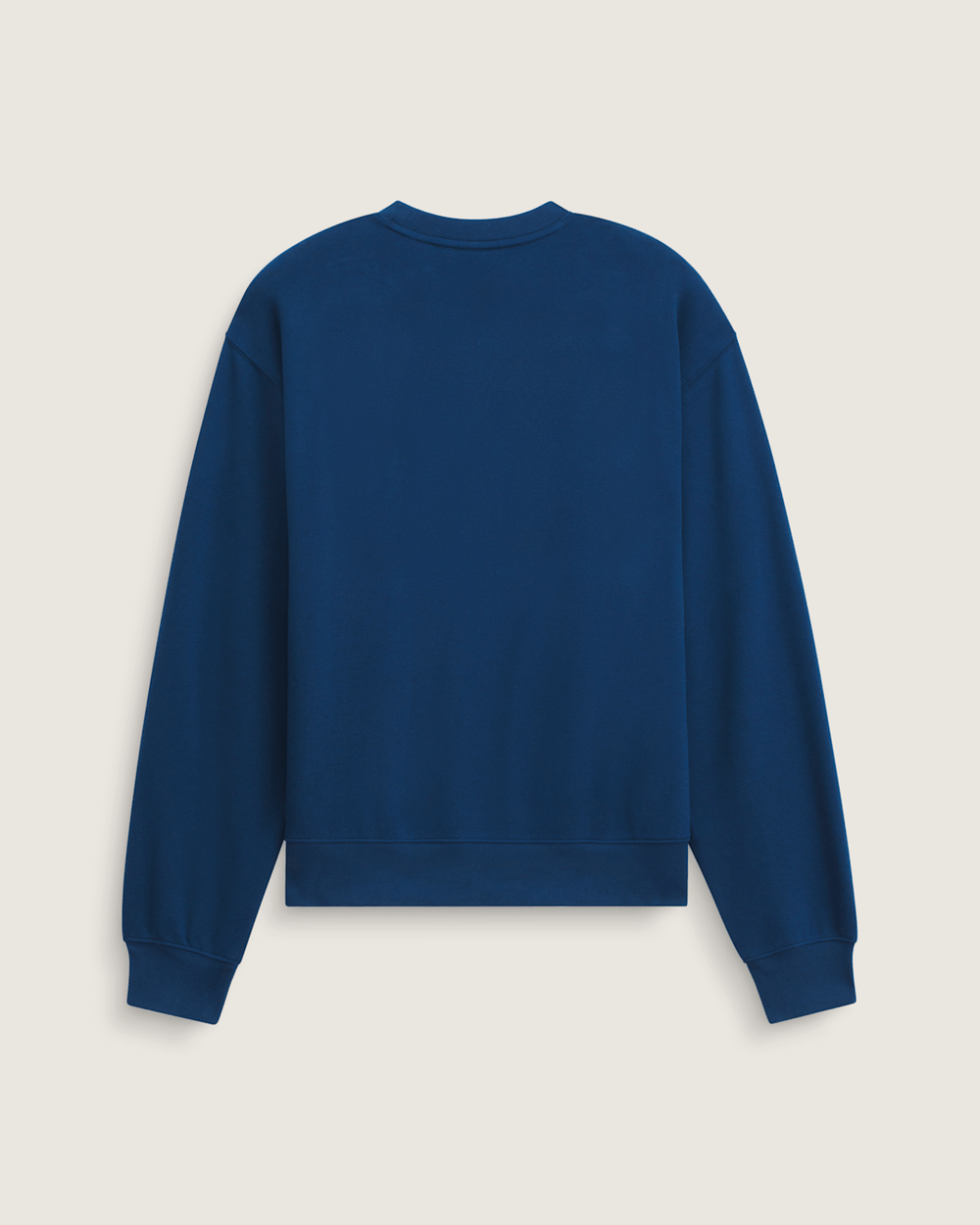 Men Vans Stretch Logo Crew Sweatshirt in Deep Indig Blue / Flame Red