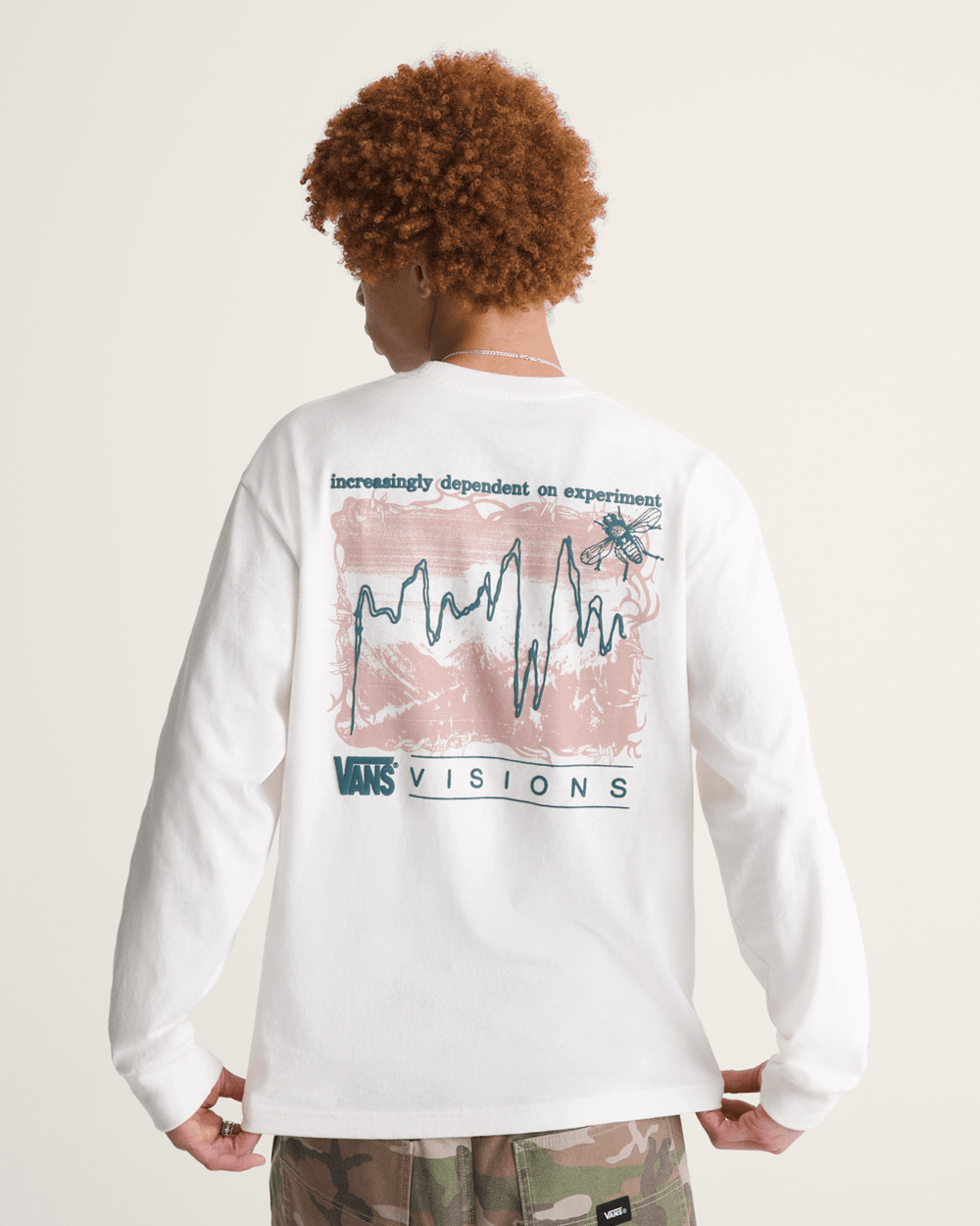 Men Vans Vans Visions Long Sleeve T-Shirt in Egret White
