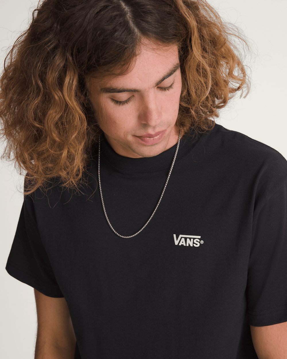 Men Vans New Left Chest T-Shirt in Black / White