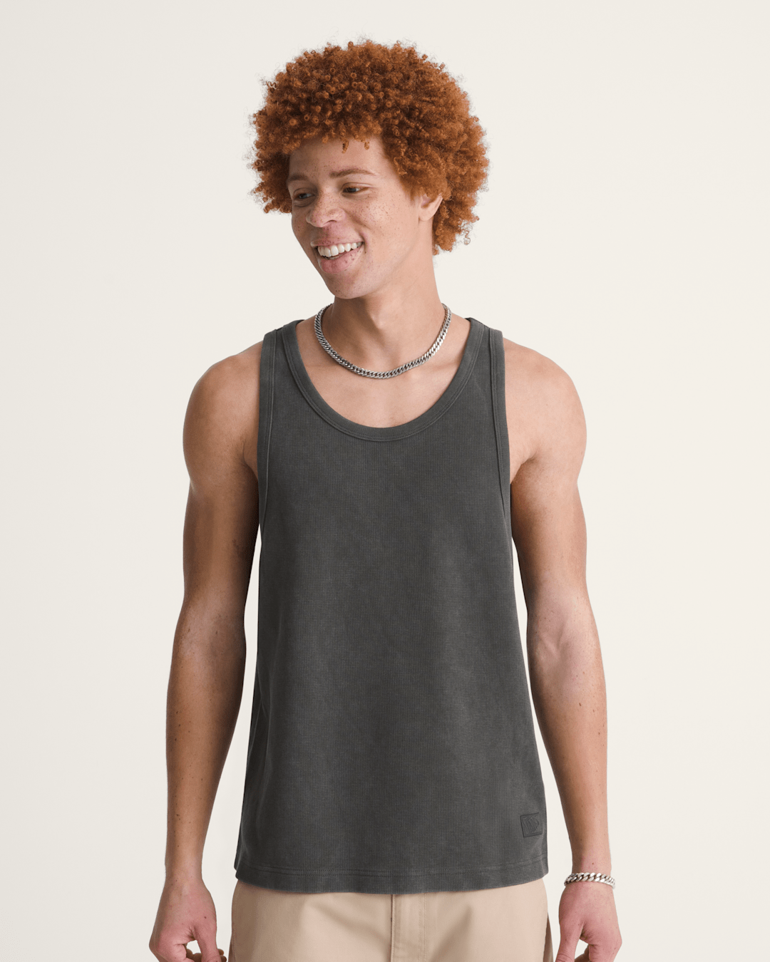 Men Vans Premium Waffle Tank Top in Faded Black