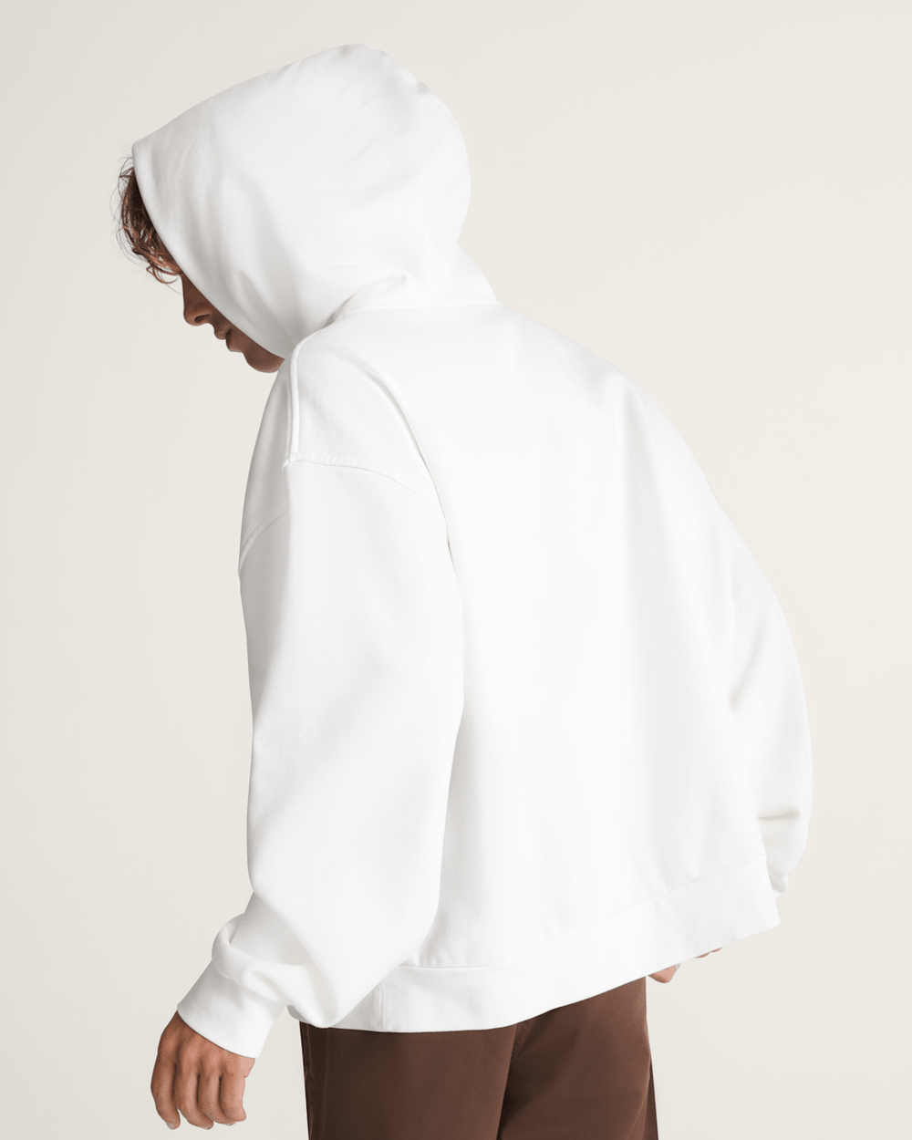 Men Vans Premium Pullover Hoodie in Egret White