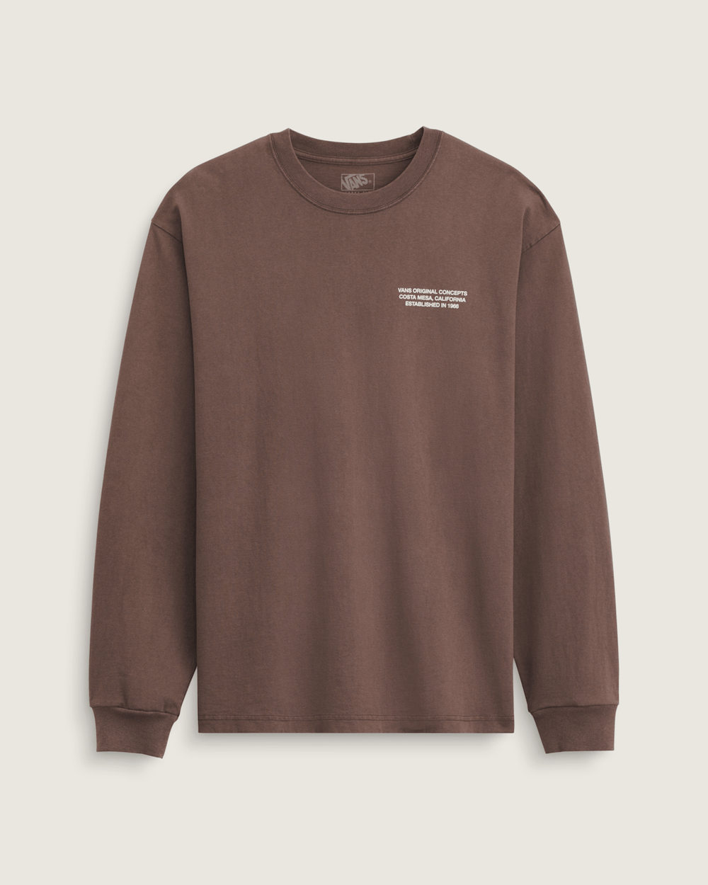 Men Vans Original Concepts Long Sleeve T-Shirt in Vintage Cocoa Brown