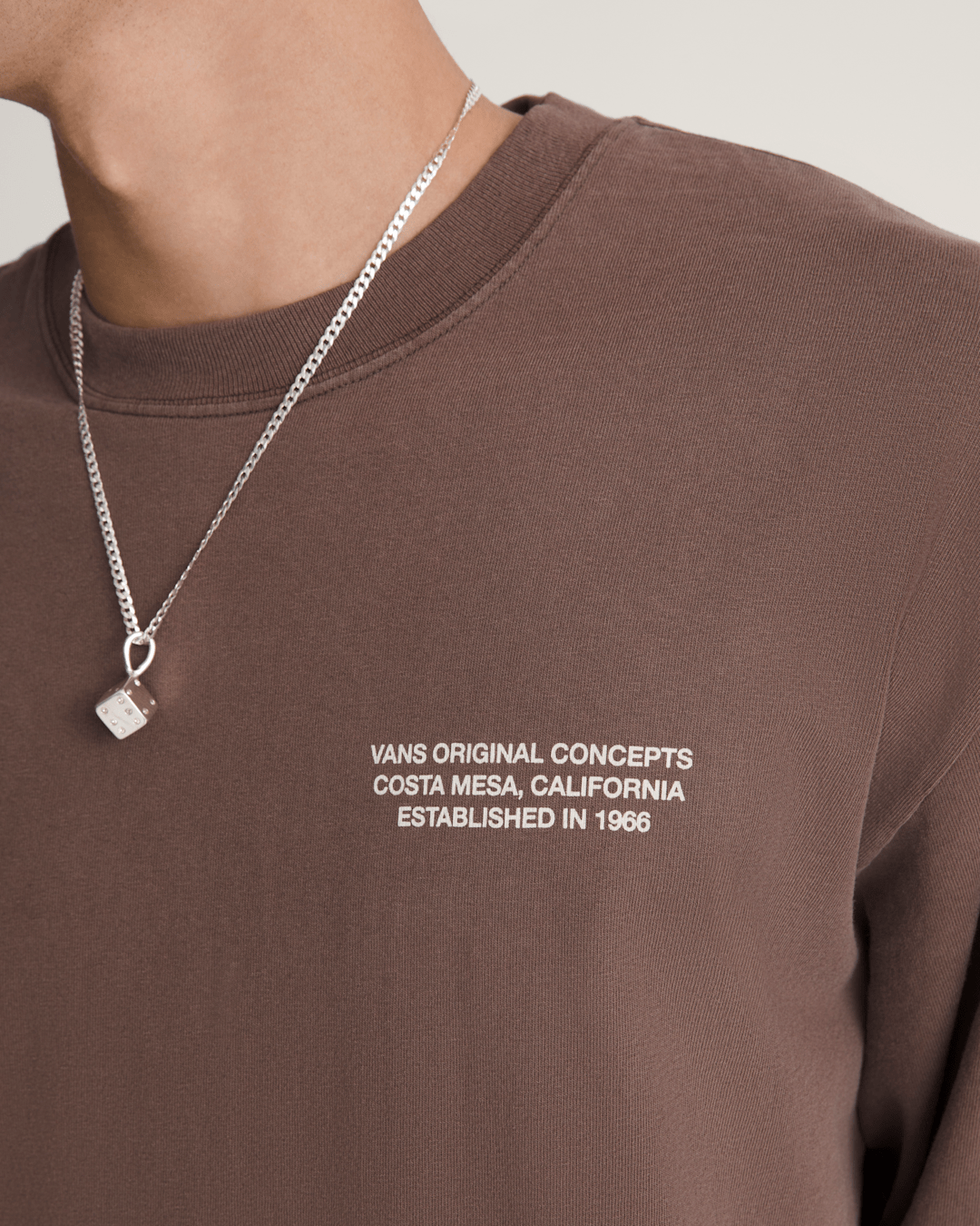 Men Vans Original Concepts Long Sleeve T-Shirt in Vintage Cocoa Brown