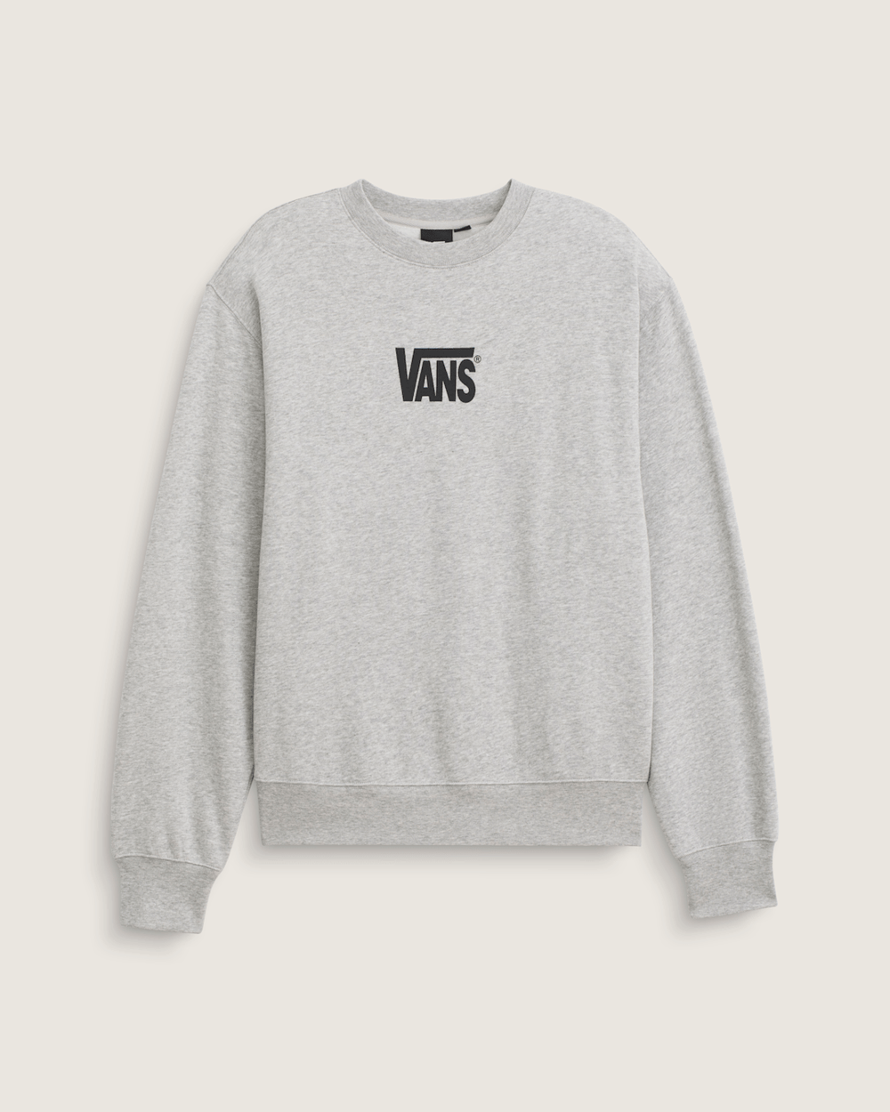 Men Vans Stretch Logo Crew Sweatshirt in Cement Heather Grey