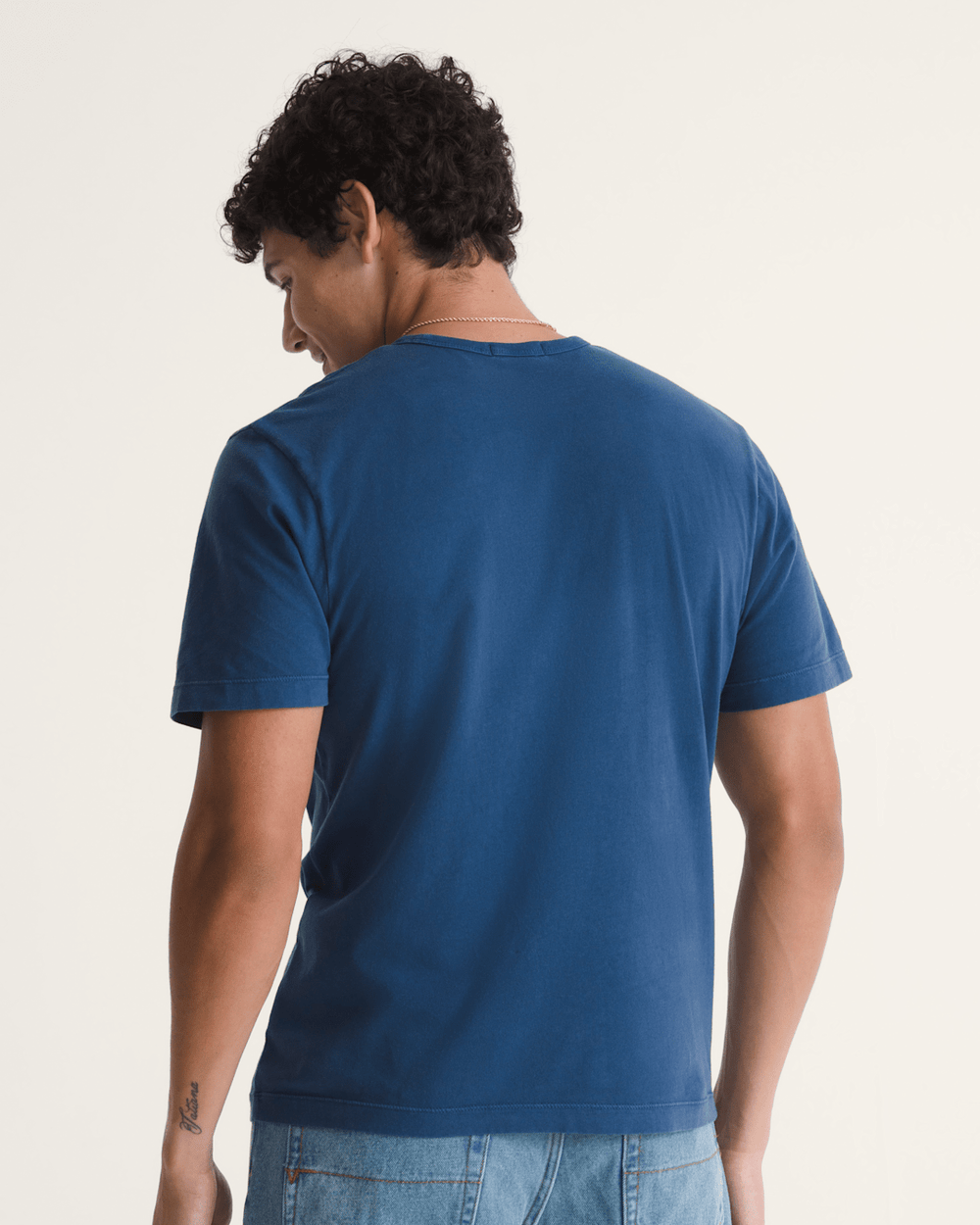 Men Vans Premium Shrunken T-Shirt in Deep Indigo Blue