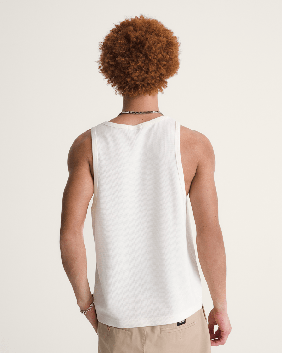 Men Vans Premium Waffle Tank Top in Egret White