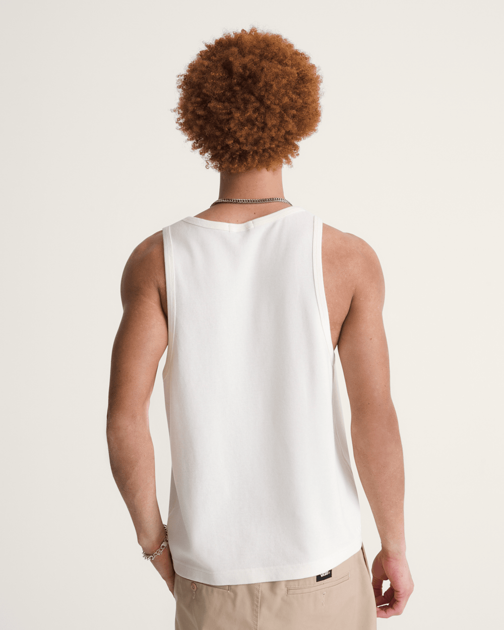 Men Vans Premium Waffle Tank Top in Egret White