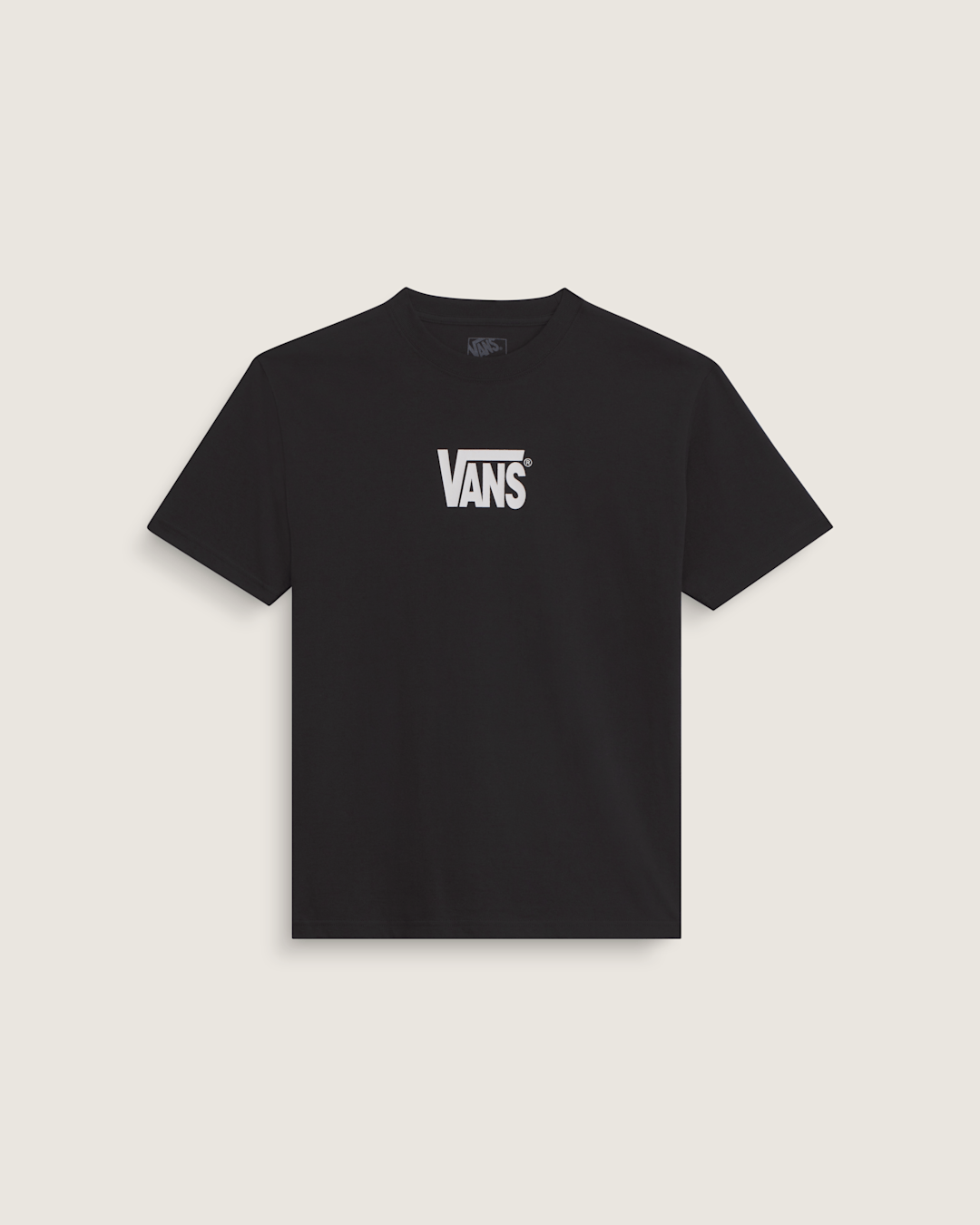 Men Vans Stretch Logo T-Shirt in Black / White