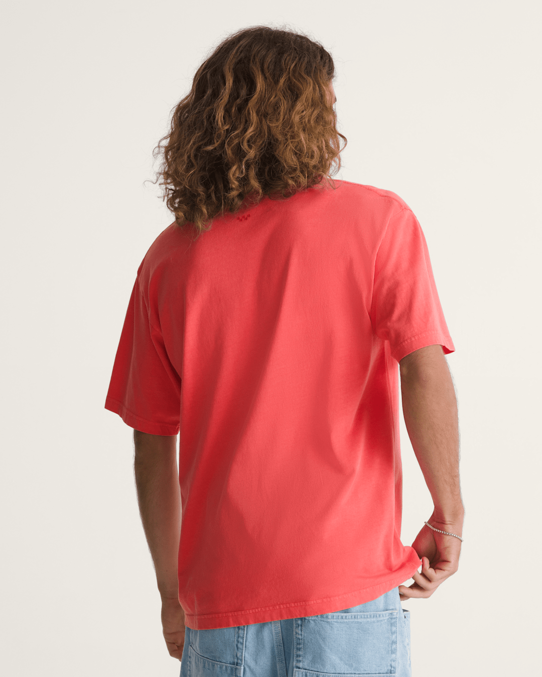 Men Vans Premium Loose Fit T-Shirt in Crimson Haze Red