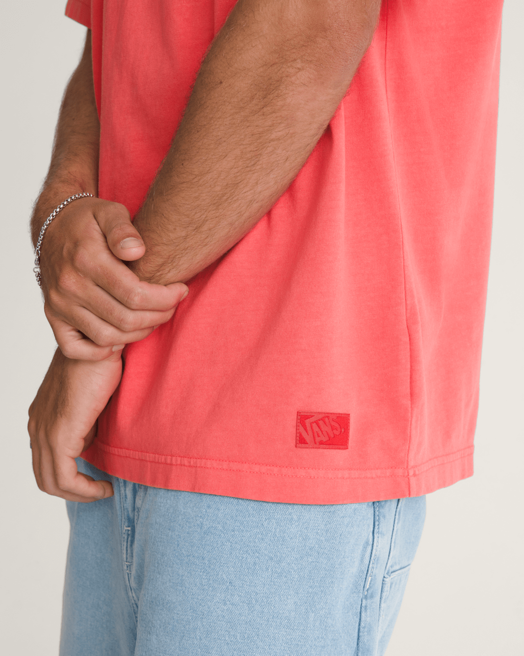 Men Vans Premium Loose Fit T-Shirt in Crimson Haze Red