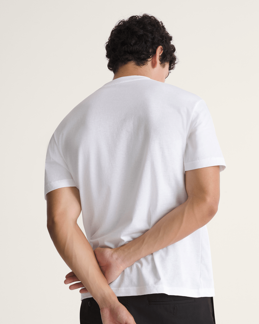 Men Vans Stretch Logo T-Shirt in White / Black