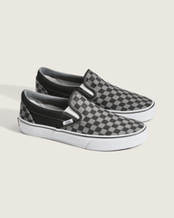 Men Vans Classic Checkerboard Slip-On Black/Pewter Shoe