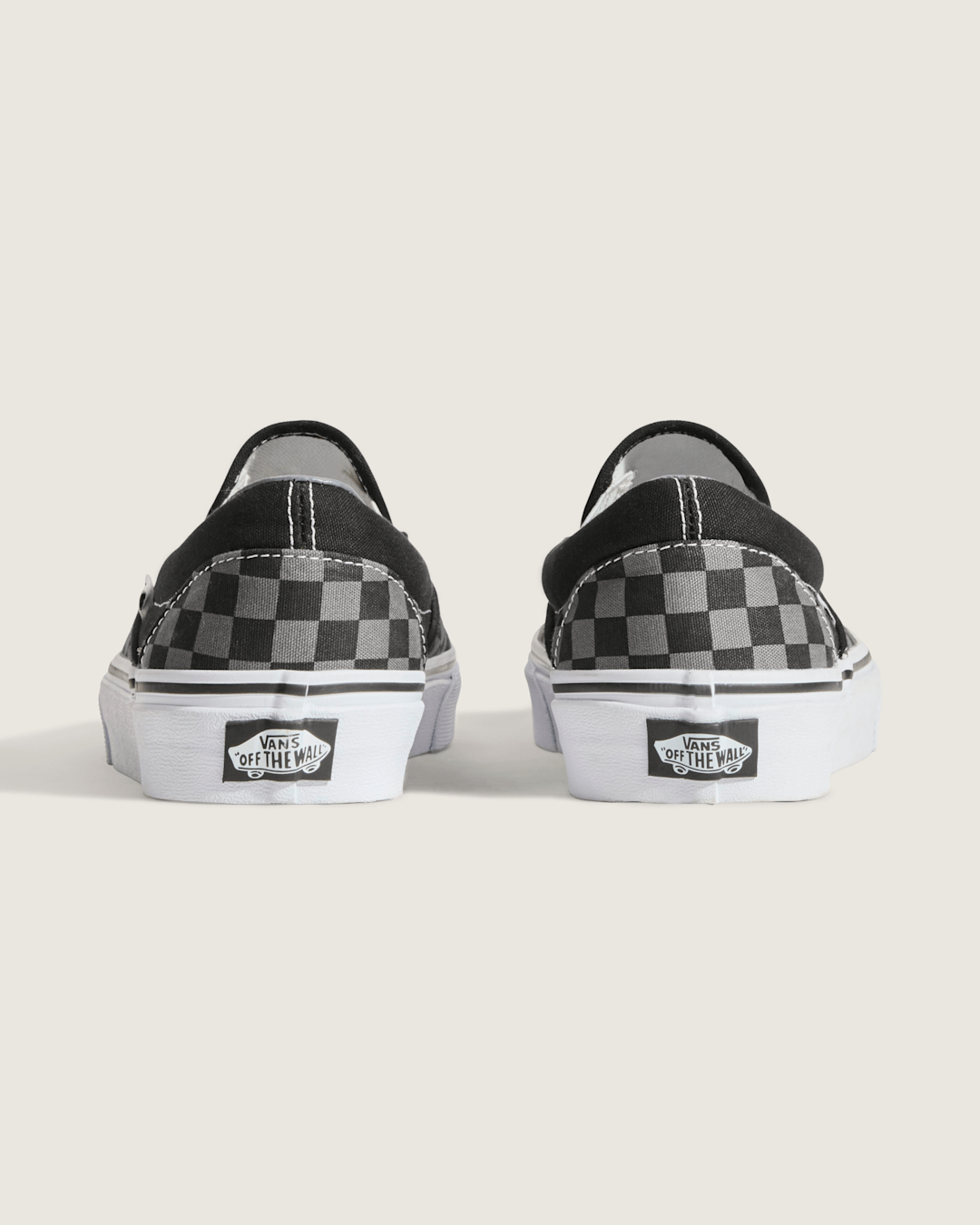 Men Vans Classic Checkerboard Slip-On Black/Pewter Shoe