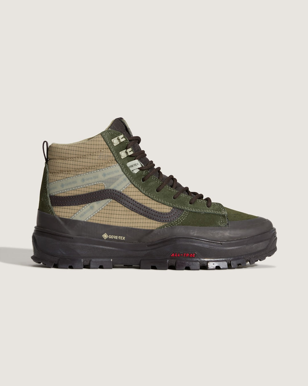 Men Vans Sk8-Hi GORE-TEX Insulated Shoe in Dark Green / Dark Brown