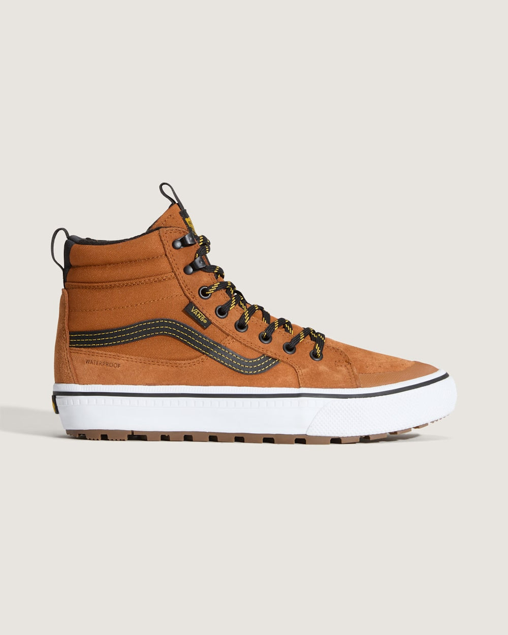 Men Vans Sk8-Hi Waterproof Insulated Shoe in Glazed Ginger Brown