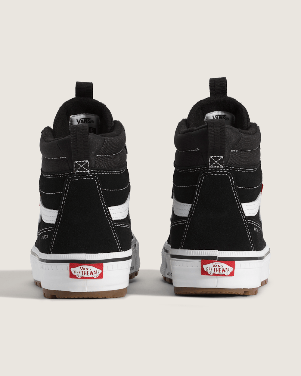 Men Vans Sk8-Hi Waterproof Insulated Shoe in Black / White