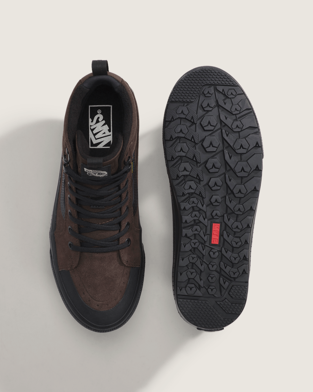 Men Vans Sk8-Hi Waterproof Insulated Shoe in Brown / Black