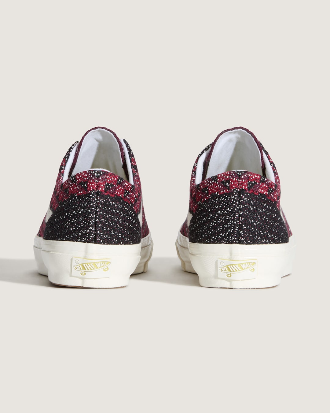 Men|Sale Vans Premium Old Skool Shoe in Geo Check Bordeaux Red