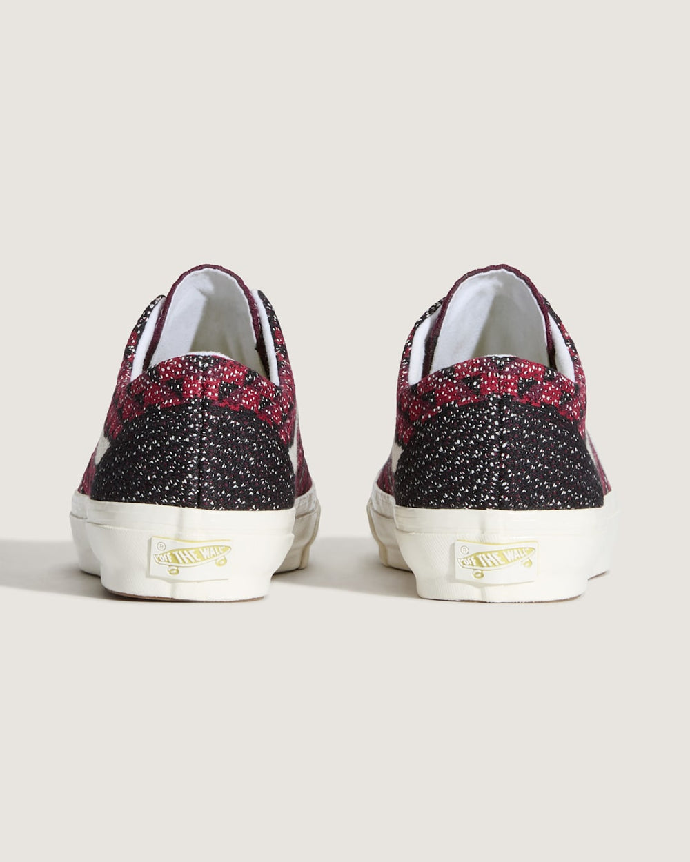 Men|Sale Vans Premium Old Skool Shoe in Geo Check Bordeaux Red