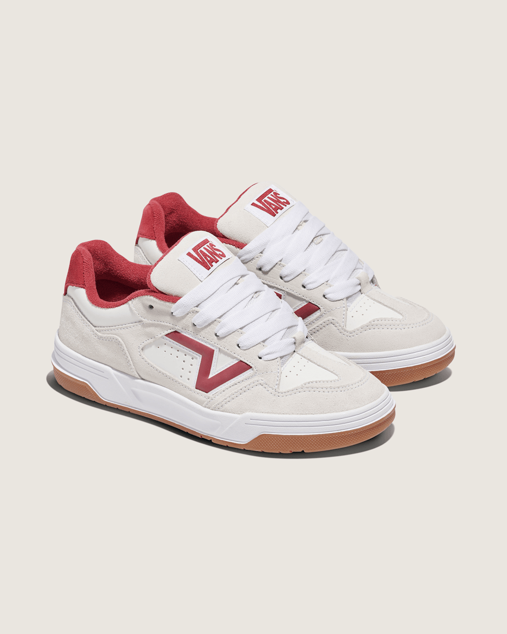 Men|Sale Vans Upland Shoe in White / Sun-Dried Tomato Red