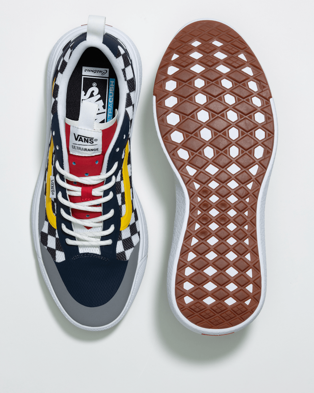 Men Vans Customs UltraRange EXO Checkerboard Shoe in Black / White
