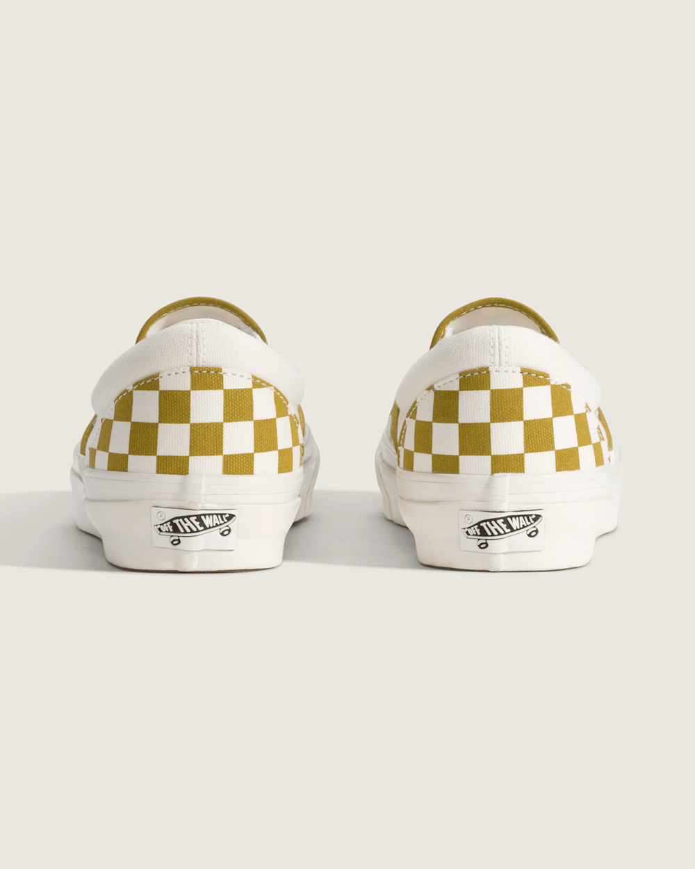 Men|Sale Vans Premium Classic Slip-On Checkerboard Shoe in Checkerboard Burnt Gold Yellow