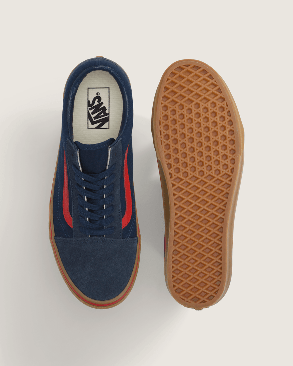 Men|Sale Vans Old Skool Gum Shoe in Navy Blue / Red