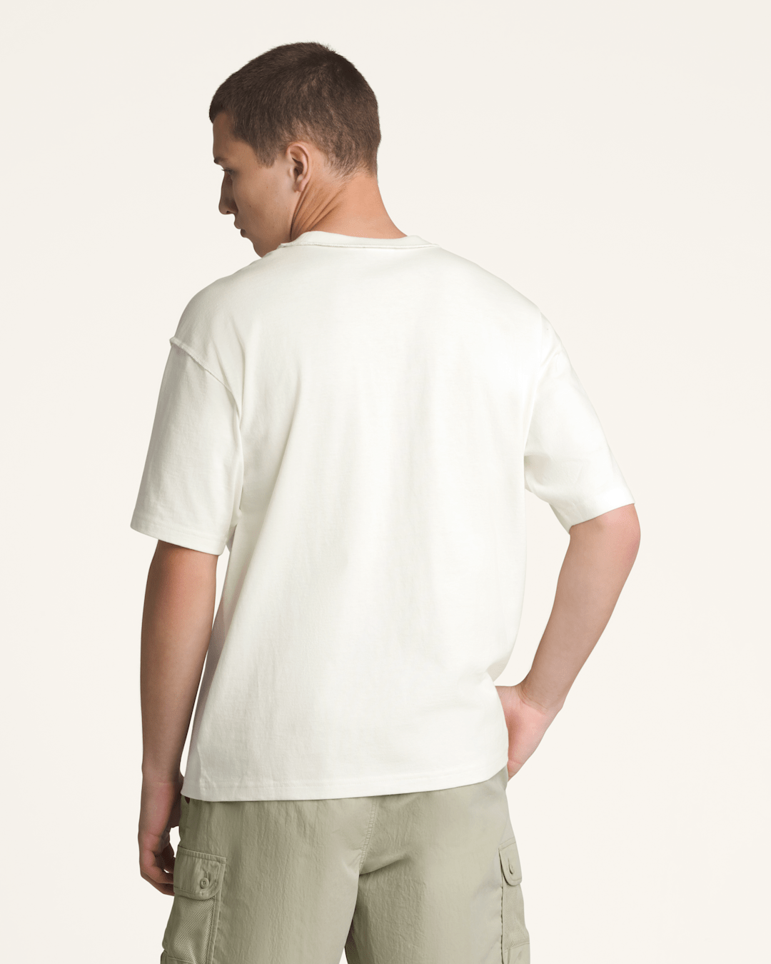 Men Vans Premium Short Sleeve T-Shirt in Marshmallow White
