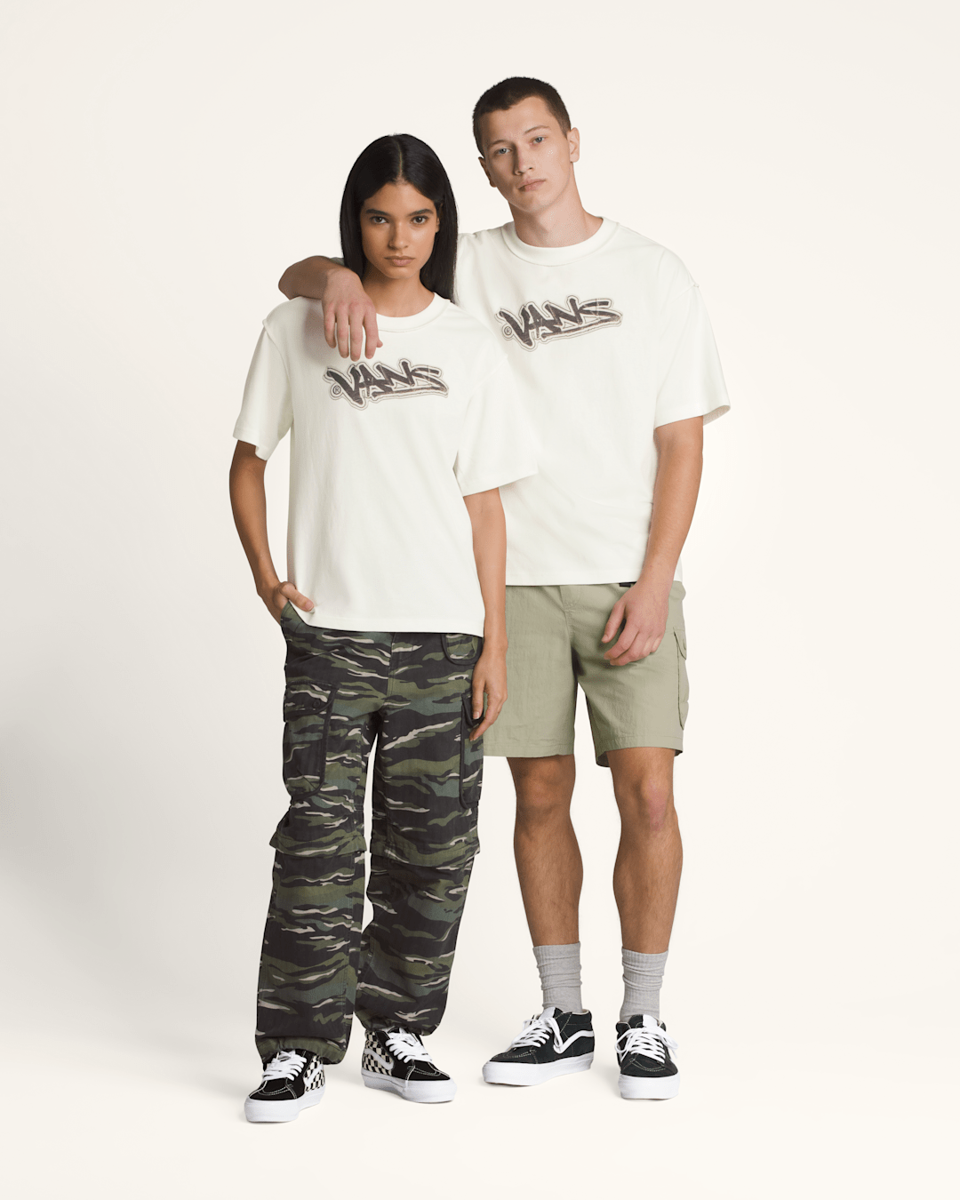 Men Vans Premium Short Sleeve T-Shirt in Marshmallow White