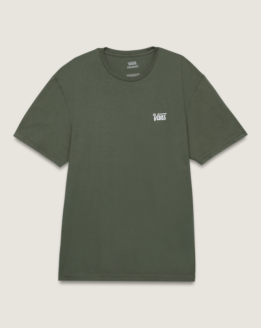 Men Vans Mini Script Tee in Military Green