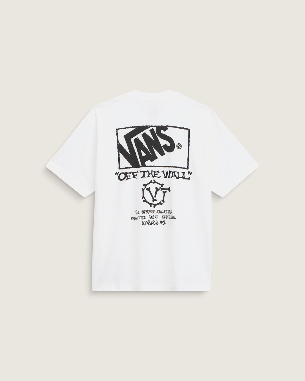 Men Vans Circle Bones T-Shirt in White