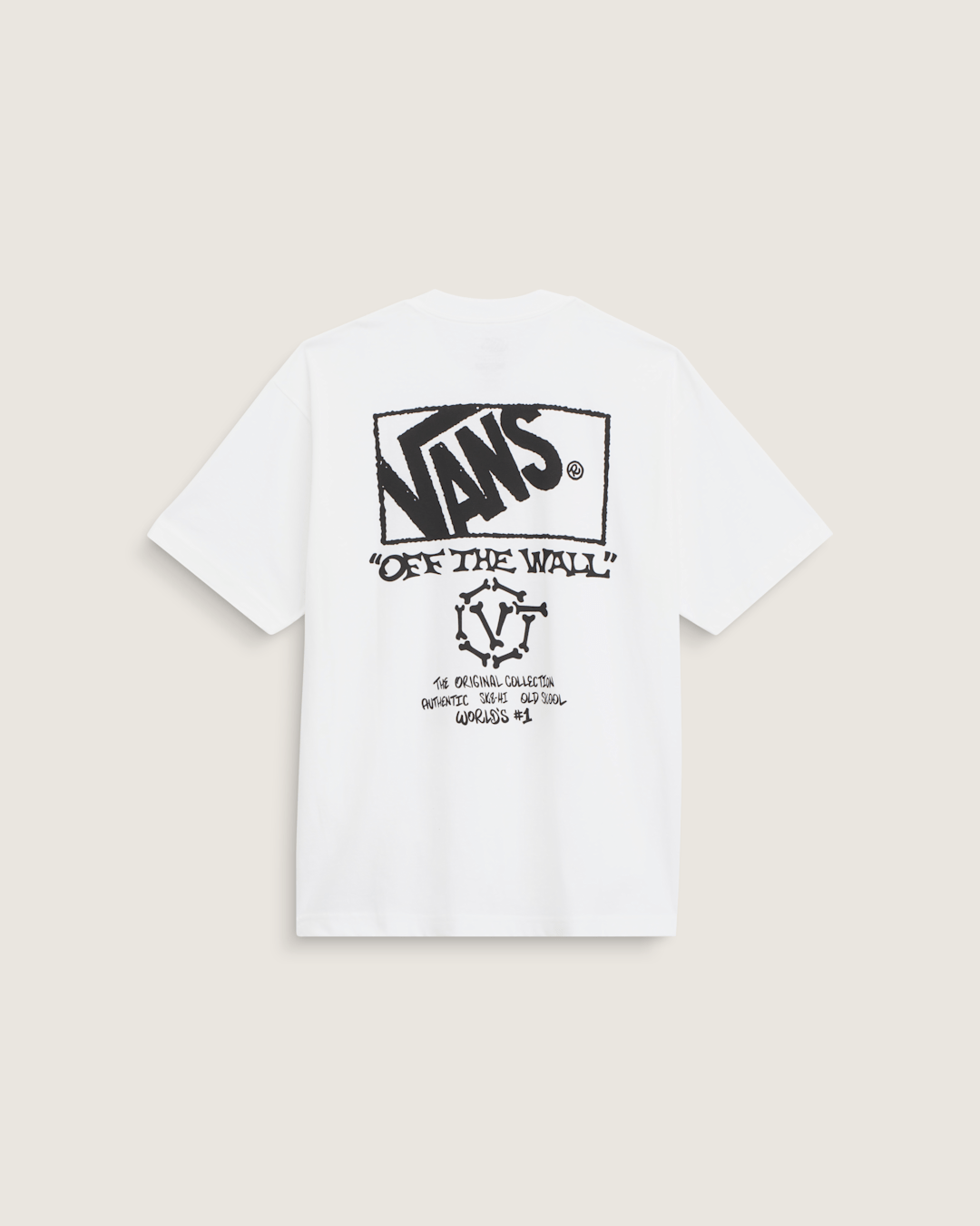 Men Vans Circle Bones T-Shirt in White