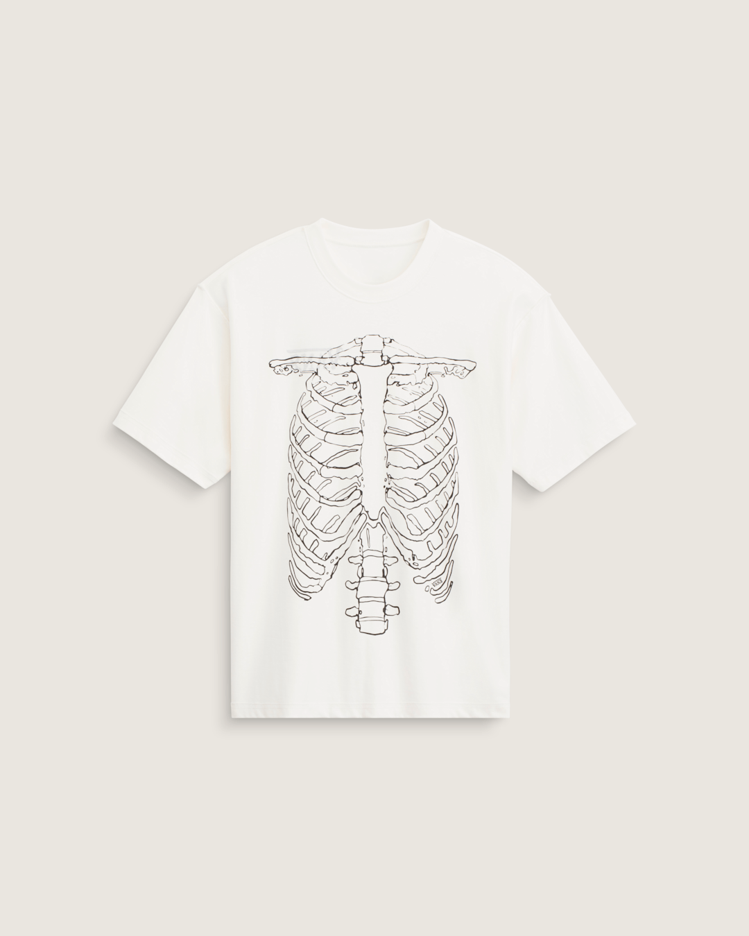 Men Vans Ribcage Reversible T-Shirt in Egret White