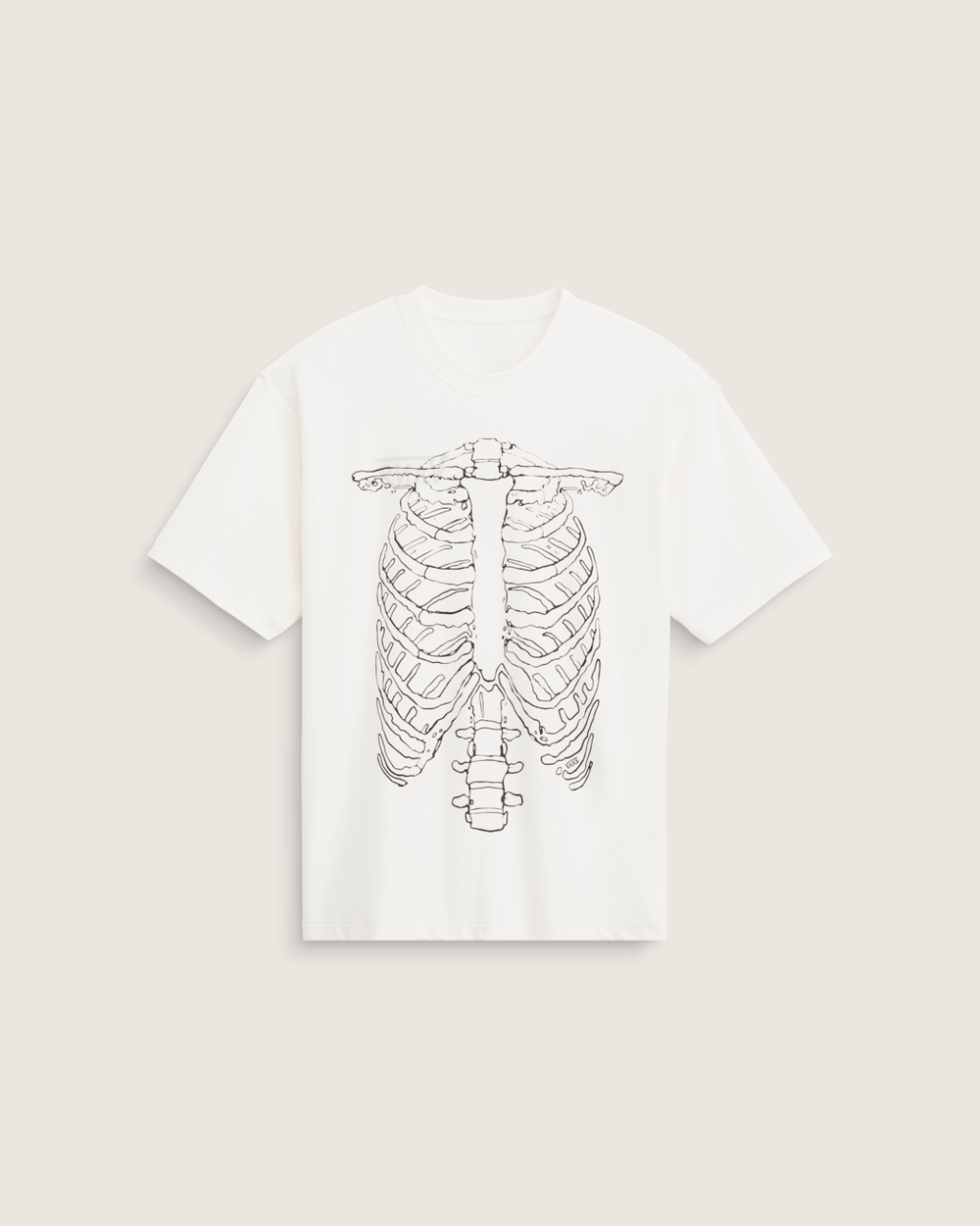 Men Vans Ribcage Reversible T-Shirt in Egret White
