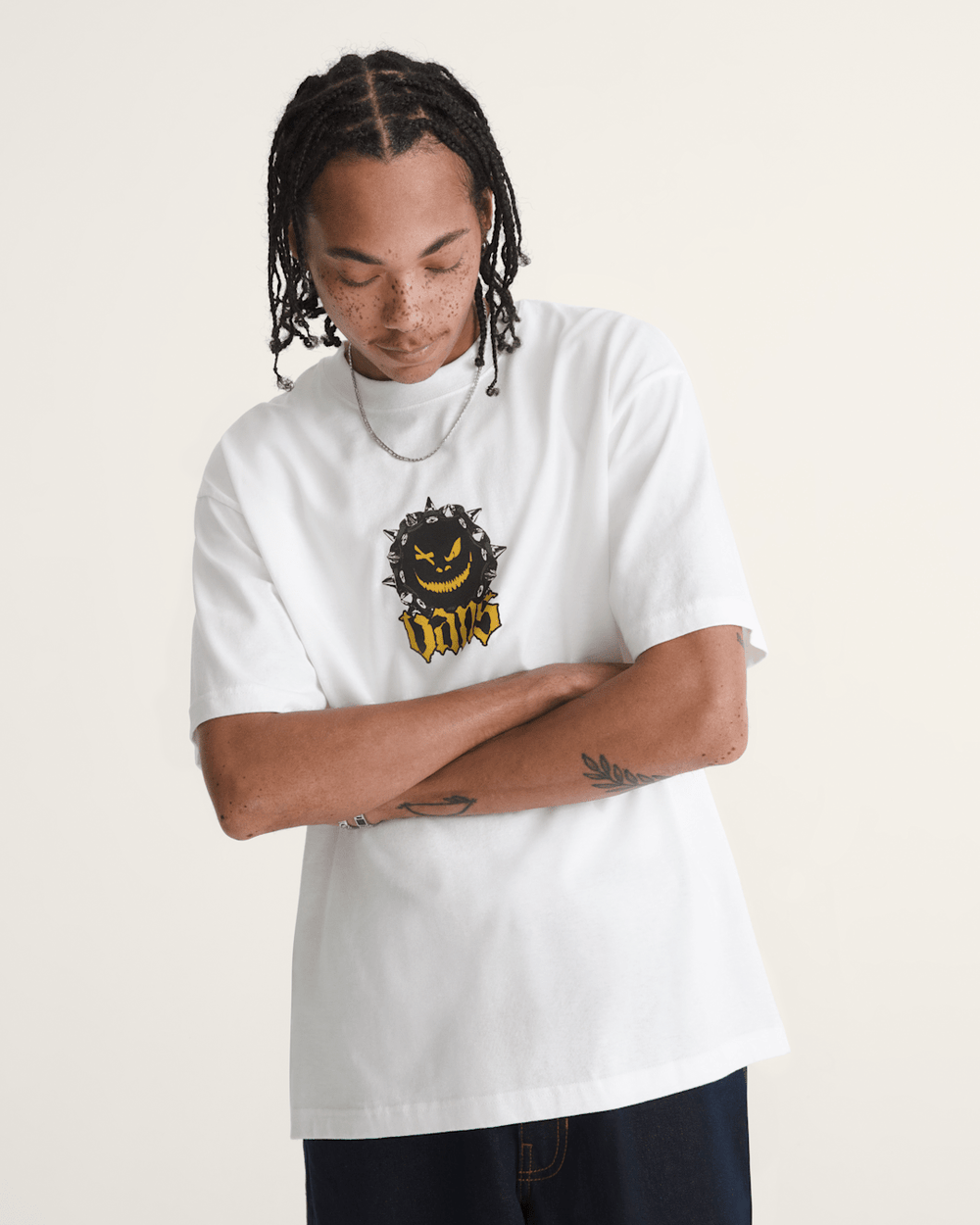 Men Vans Happy Spike T-Shirt in White