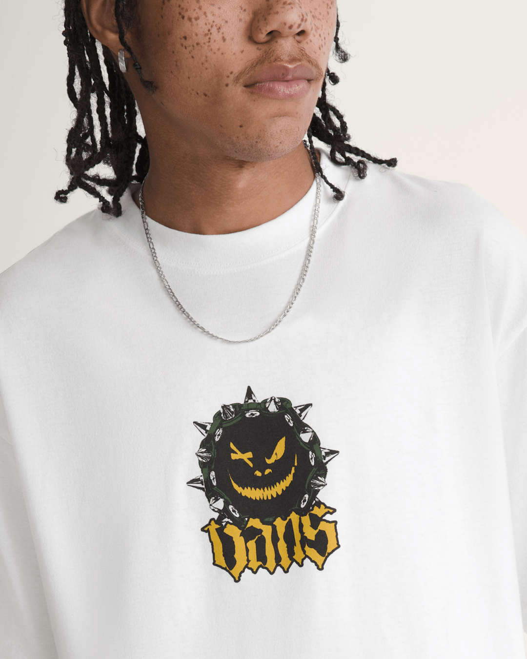 Men Vans Happy Spike T-Shirt in White