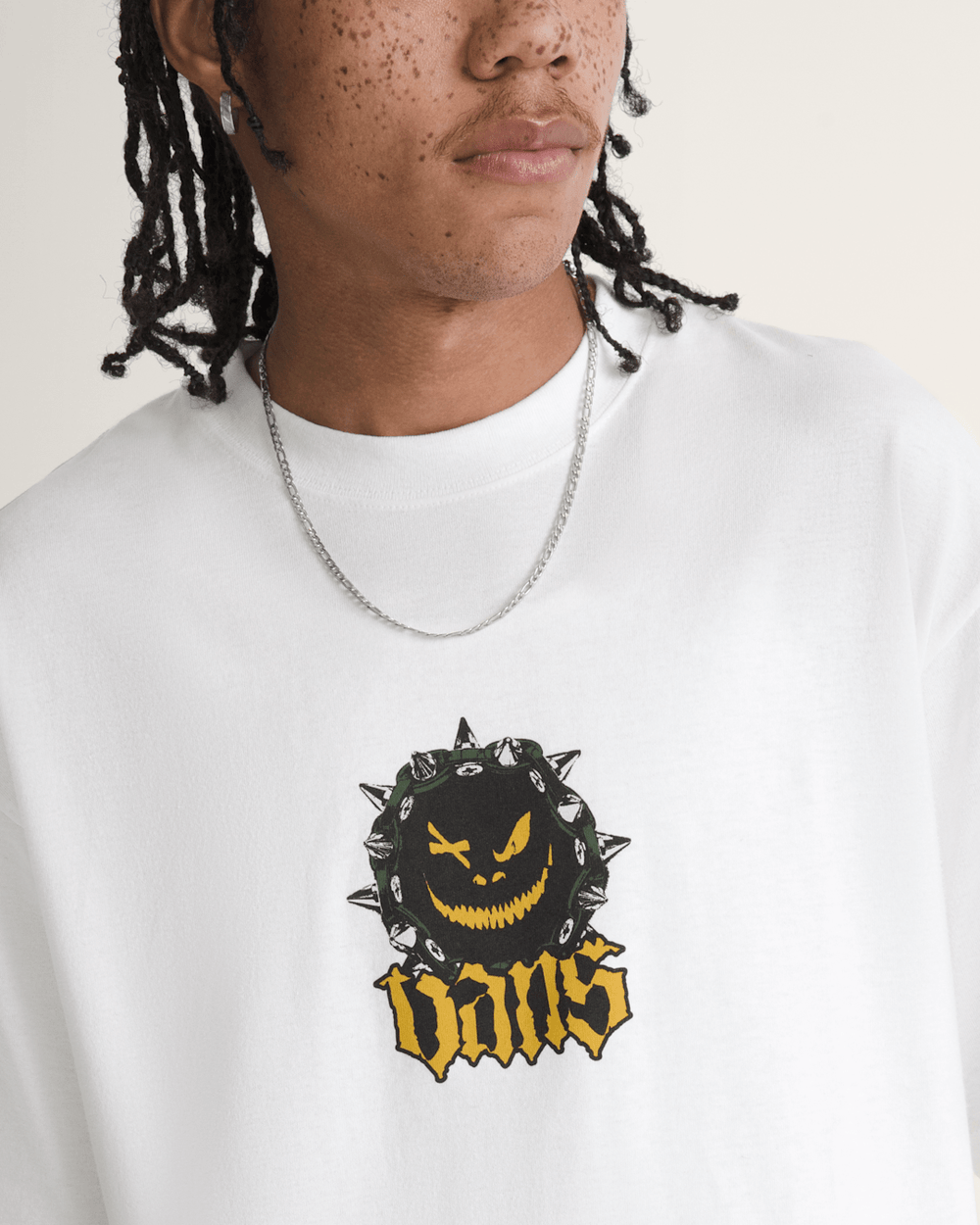 Men Vans Happy Spike T-Shirt in White