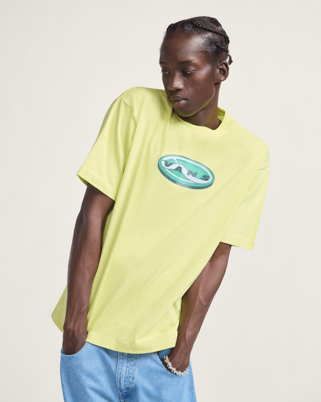 Men Vans 3D Retroval T-Shirt in Canary Yellow