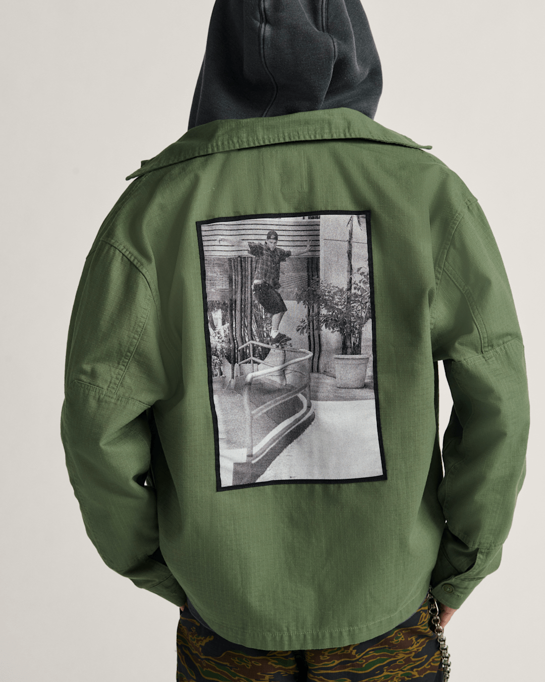 Men Vans Skate Military Overshirt by Atiba Jefferson in Atiba Pine Forest Green